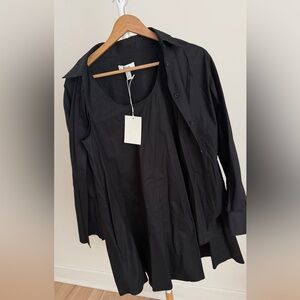 COS Women's Black Button Down A-form Shirt Dress